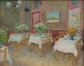 Interior of a restaurant by famous Dutch painter Vincent Van Gogh Royalty Free Stock Photo
